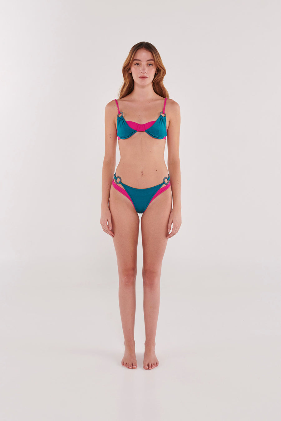 Fuchsia Emerald Bikini Top