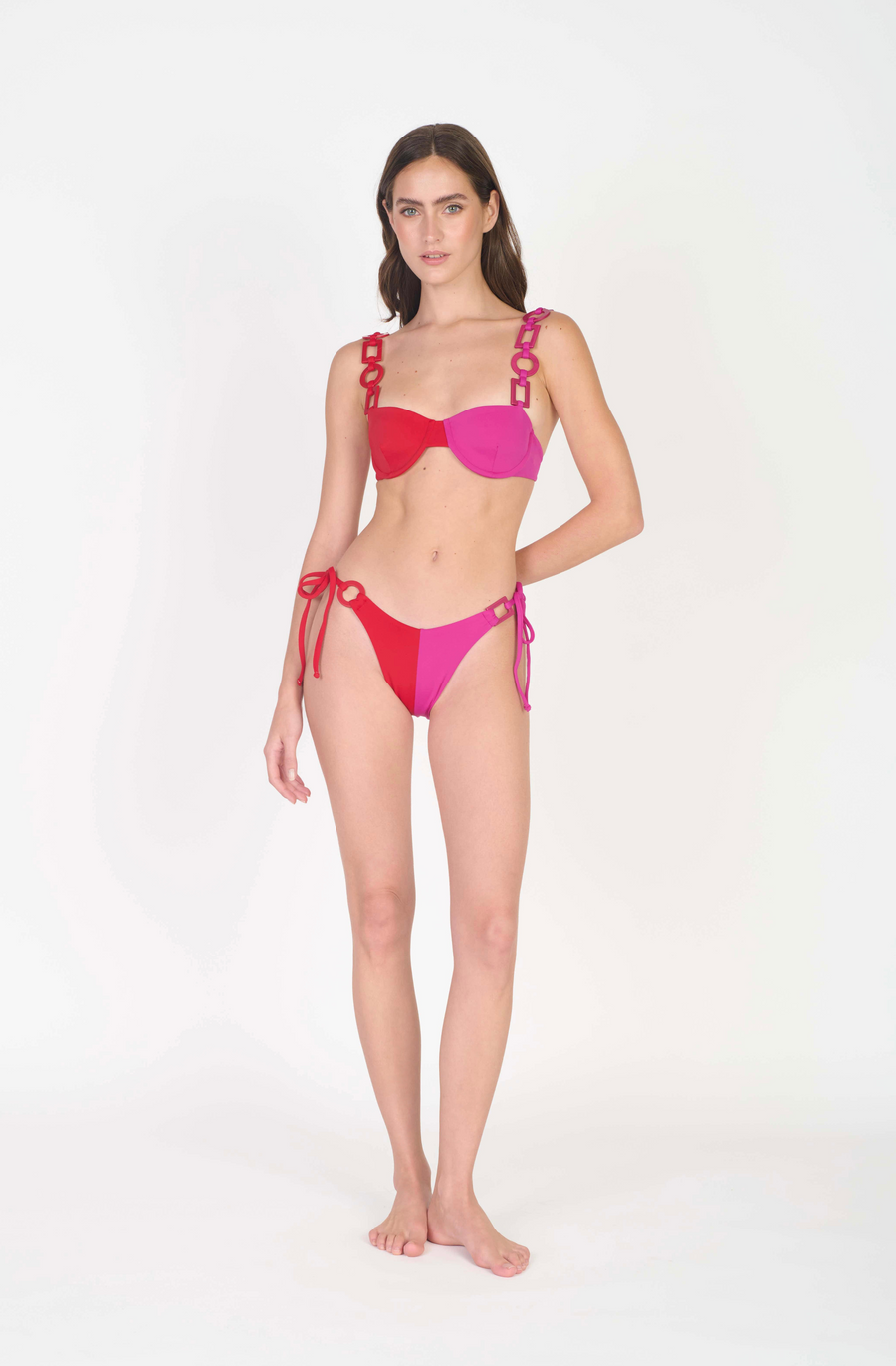 Crimson Cascade Bikini Bottom
