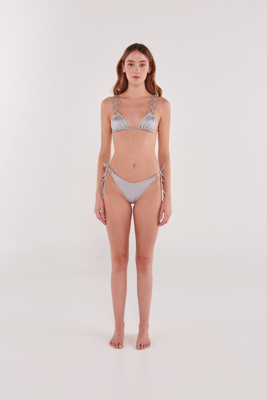 Sleek Silver Bikini Bottom